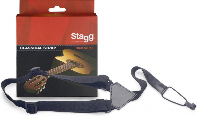 SNCL001-BK Nylon Strap for Classical Guitars and Ukuleles,Black