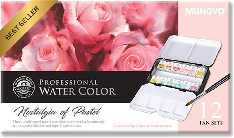 Professional Solid Water Colors 12 Pan Colors Pastel Tone