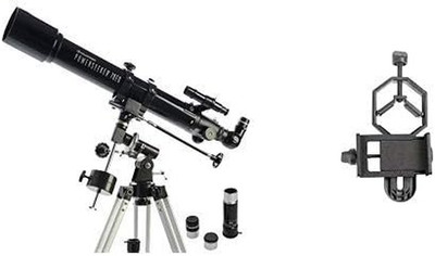 Powerseeker 70EQ Telescope with Basic Smartphone Adapter 1.25'' Capture Your Disc