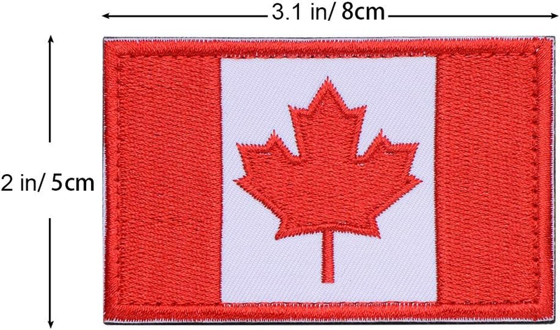 4 Pieces Canada Flag Patches, Tactical Tags Morale National Emblem Patch for Tra
