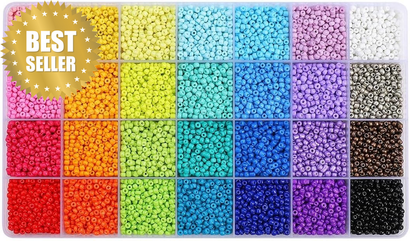 28 Colors 3Mm Seed Beads, 14000PCS Glass Seed Beads Kit for Jewelry Making, Craf