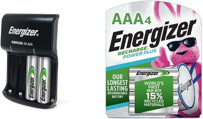 Recharge Basic Charger with 2 AA Nimh Rechargeable Batteries LED Indicator & Rec