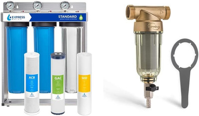 Whole House Water Filter & Ispring WSP50 WSP-50 50 Micron, 1'' MNPT + 3/4'' FNPT, 