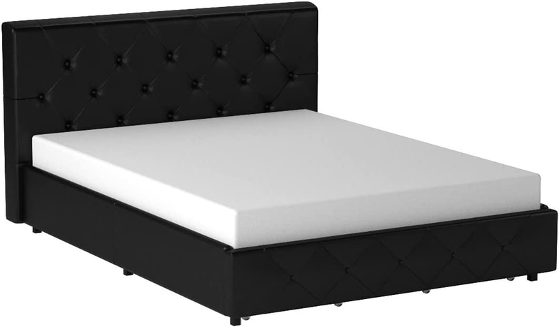 Dakota Upholstered Platform Bed with Underbed Storage Drawers and Diamond Button