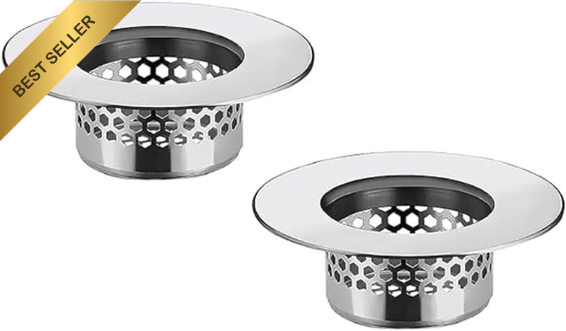 Bathroom Sink Strainer (2 Pack), Lavatory Sink Drain Strainer Hair Catcher for L