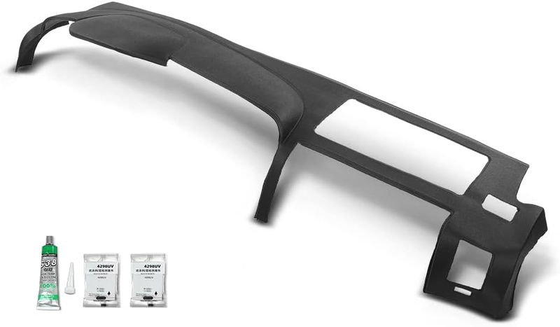 Black TPE Dash Cover Dual Glovebox for 2007-2013 Chevy Silverado GMC Sierra