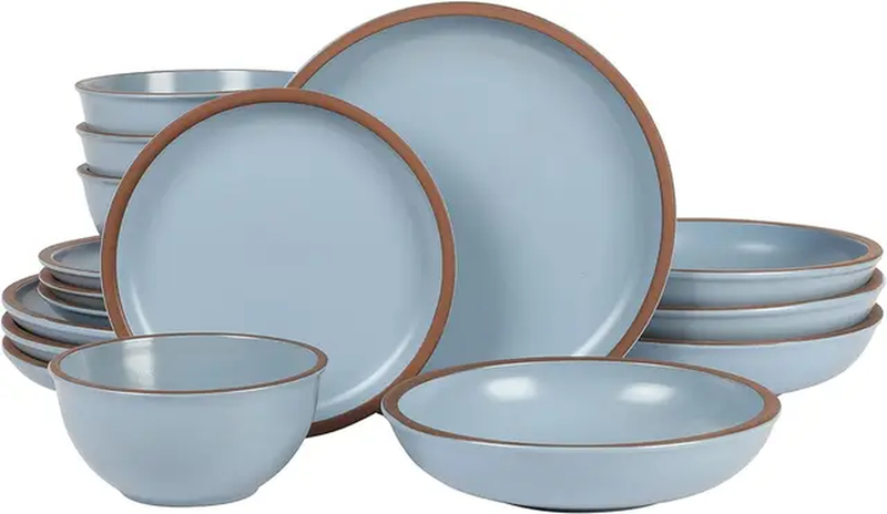 Stoneware Plates Bowls Dinnerware 16 Piece Set