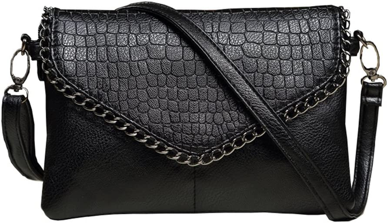 Evening Clutch Bag for Women Black Envelope Purse Party Wedding Shoulder Handbag