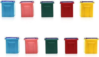 10PCS Mini Block Fuse Car Fuse Square Low Profile Box Shaped Kit 20A 30A 40A 50A