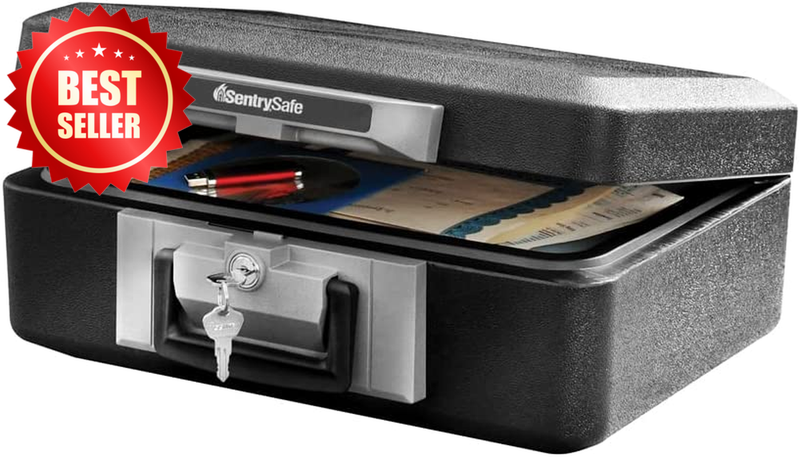 Fireproof Chest Safe Box Key Lock Handle 0.25CF Money Documents 1160 US
