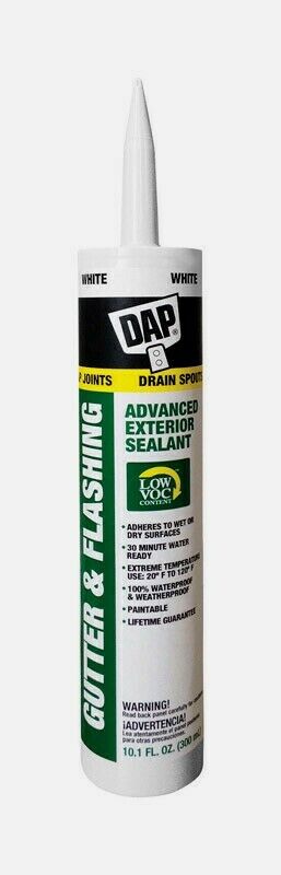 DAP White GUTTER & FLASHING 10.1oz Polymer Advanced Sealant Dr...