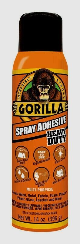 GORILLA Glue Heavy Duty Super Strength Spray Adhesive Clear Mu...