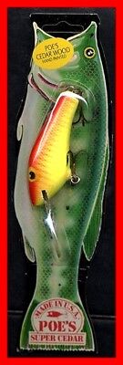 Vintage 1987 POE/'S SUPER CEDAR Chartreuse Blue Fishing Lure #948