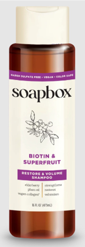 Soapbox Biotin & Superfruit Volumizing Shampoo with Elderberry and Plum