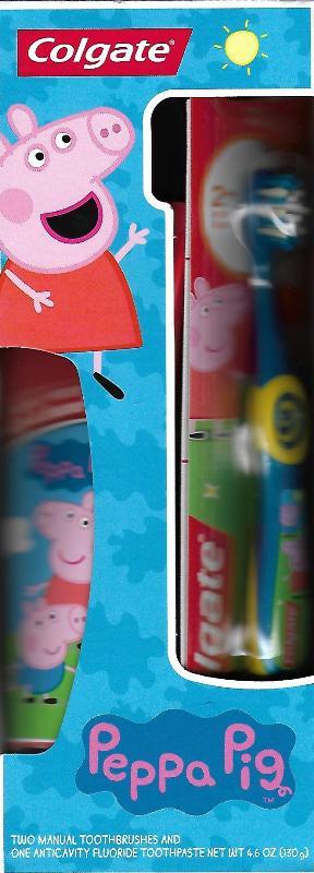 Peppa Pig Lot of 11 Colgate Sets 2 Manual Toothbrushes & Bubble Fruit Toothpaste