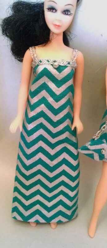 Custom Topper DAWN doll Zig Zag Fashion set TEAL by M.C.