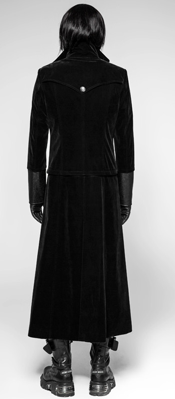 PUNK RAVE STEAMPUNK ÜBERTRAGBAR BESTICKT SAMT MANTEL JACKE GOTHIC BAROCK PUNKRAVE HERREN