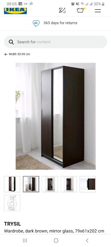 Ikea Trysil Wardrobe With Mirror Brown Can Deliver In Frenchay