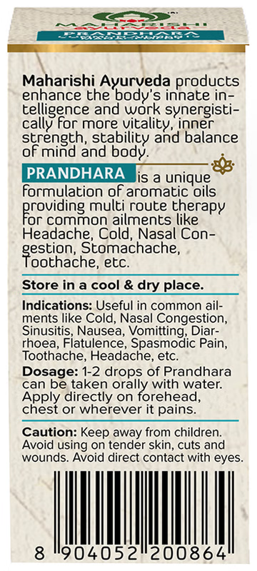 Maharishi Ayurveda PRANDHARA Drops 3ml (Pack of 6) Common Ailments Herbal Remedy