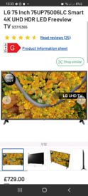 Lg 75 inch 4k led smart TV 