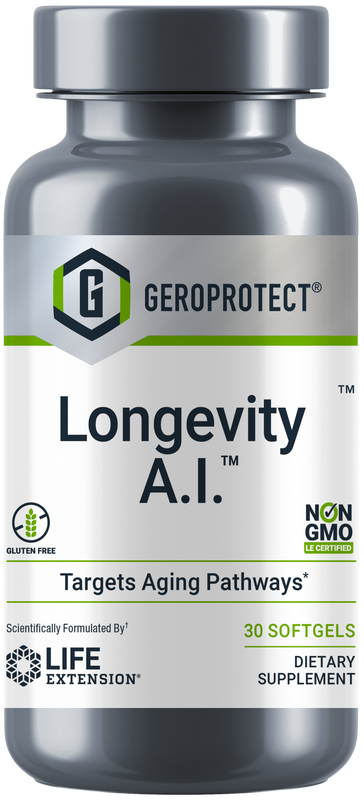 Life Extension Non-GMO Longevity AI Gamma-Linolenic Acid 30gels GLA/Ginseng