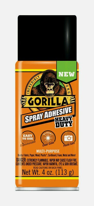 GORILLA Glue Heavy Duty Super Strength Spray Adhesive Clear Mu...