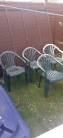 4 Plastic Garden Seats Patio Chairs Outdoor Furniture 