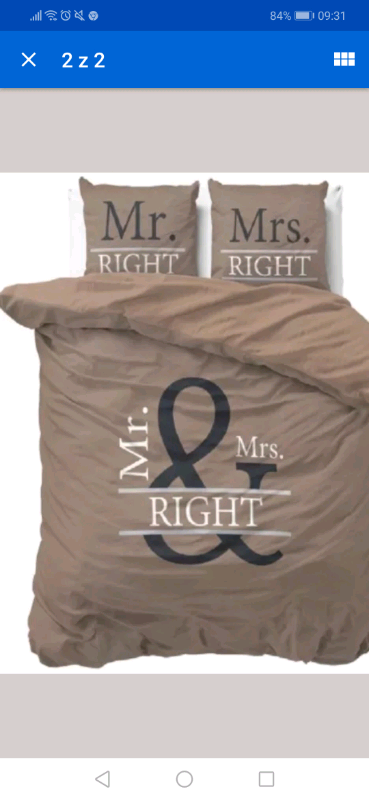 Double Duvet Cover Set Mr Mrs Right New In Skipton North