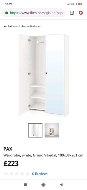 Wardrobe Ikea White Mirrored Double In Urmston Manchester Gumtree