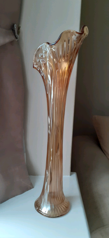 large fluted glass vase
