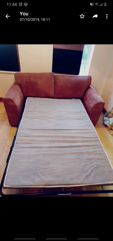 Brown cord sofa bed | in Blythe Bridge, Staffordshire | Gumtree