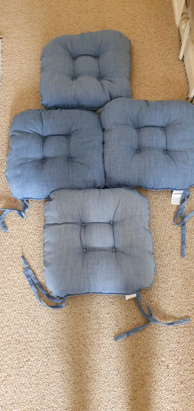 Set of 4 blue dunelm seat pads | in Rhyl, Denbighshire | Gumtree