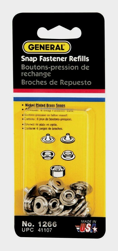 General Tools SNAP FASTENER REFILLS 6 ct Repair Tent Canvas La...
