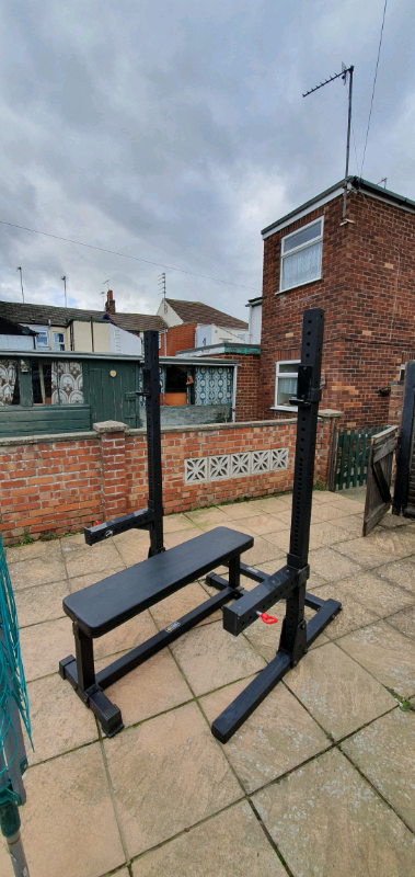 Commercial Squat Rack Pull Up Rack Flat Bench Olympic Bar In