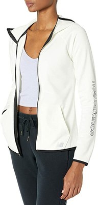 

Женская толстовка с капюшоном на молнии New Balance Core Fleece, морская соль, Sea salt