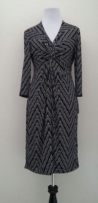 Donna Ricco Modcloth Sheath Dress Black/Wht 4 The Beginning, Middle, and Twist 