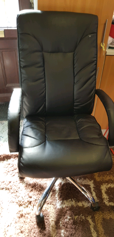 Black Leather Desk Chair In Bridgend Gumtree