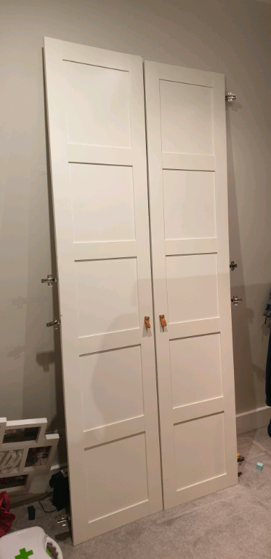 Three Ikea Bergsbo Doors With Hinges In White In Greenwich