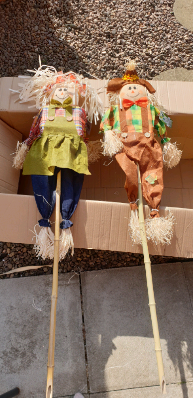 Garden large scarecrow mr and mrs in Newbiggin-by-the 