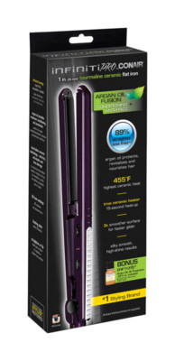 INFINITIPRO BY CONAIR Tourmaline Ceramic Flat Iron, 1-inch