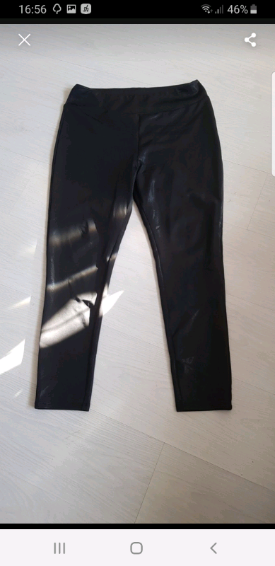 River island wet look trousers online