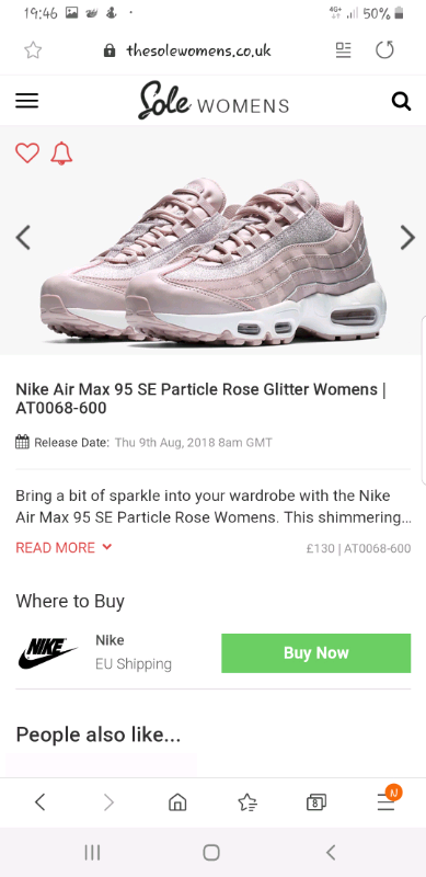 Nike Pink Air Max 95 Se Glitter Shoe Nike Pink Air Max 95 Se Glitter Shoe