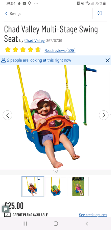 Chad Valley Multi Stage Swing Seat Almost New In Drylaw Edinburgh Gumtree