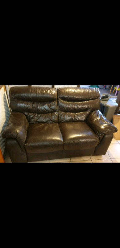 FREE 2 seater leather sofa brown | in Swindon, Wiltshire ...
