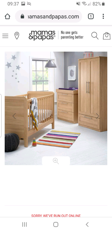 Rialto Mamas And Papas Inc Cotbed 3 Piece Nursery Furniture Set
