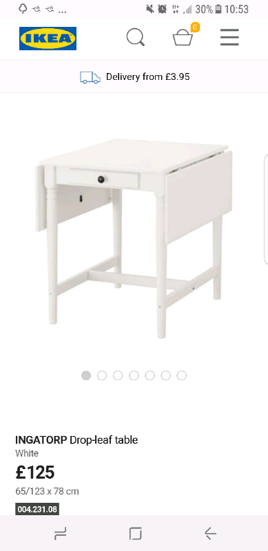 Ikea White Ingatorp Drop Down Table In Comber County Down