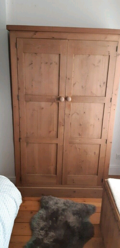 Reduced His And Hers Chunky Pine Wardrobes In Crewe Cheshire