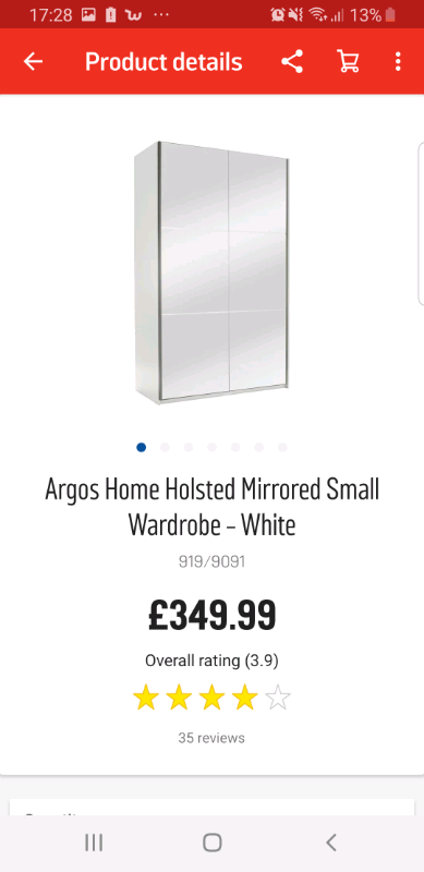 Argos Sliding Door Wardrobe In Sunderland Tyne And Wear Gumtree