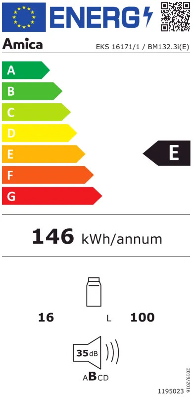 EEK:E Energieeffizienzklasse E von A bis G