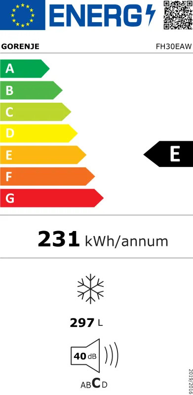 EEK:E Energieeffizienzklasse E von A bis G